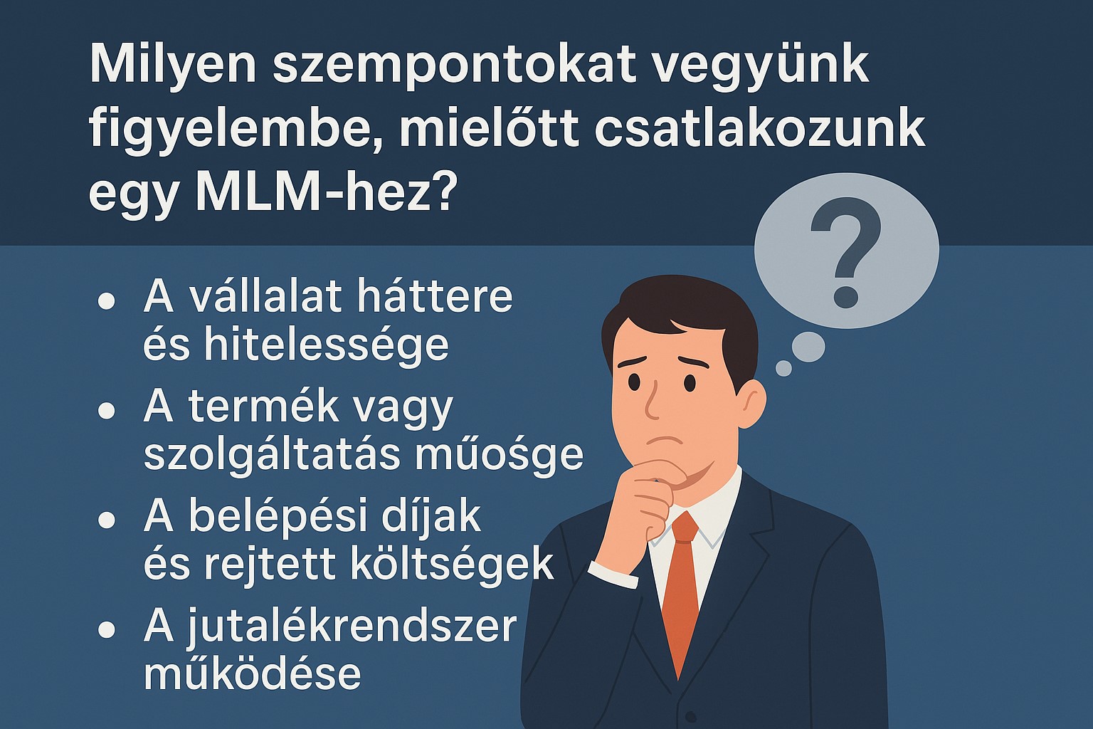 Milyen szempontokat vegyünk figyelembe, mielőtt csatlakozunk egy MLM-hez?